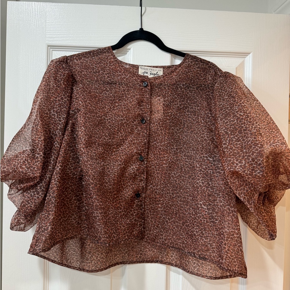 Free people Nigel Preston Leopard Print Sheer top - Picture 4 of 7